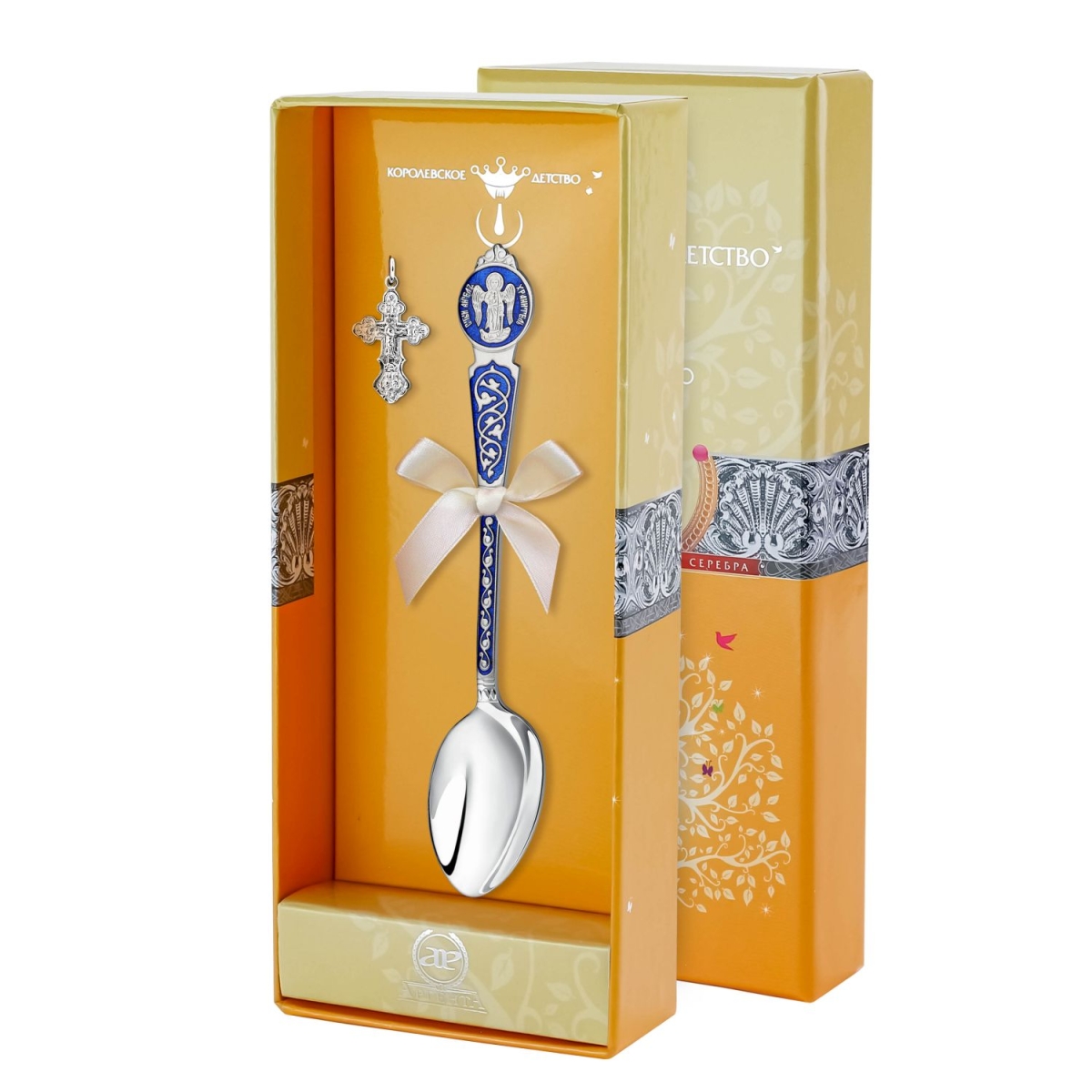 Набор 1027НБ00807_с &quot;Крестильный Ангел Хранитель&quot; с синей эмалью