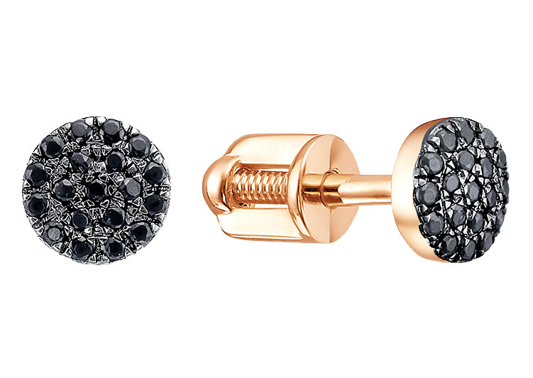 Серьги пусеты 5-5355-103-2К-Чбр