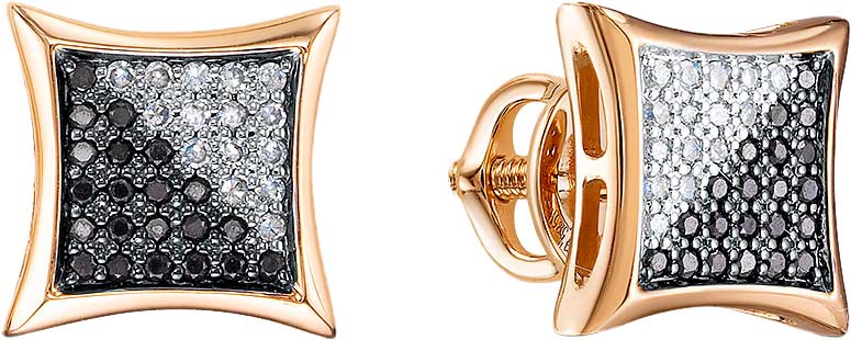 Серьги пусеты 2-671-106К-Чбр