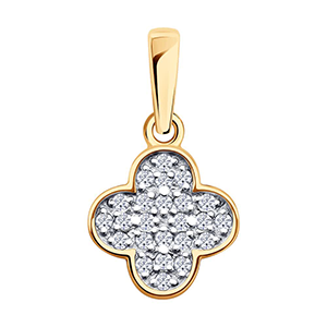 Подвески золотые с синтетическими камнями