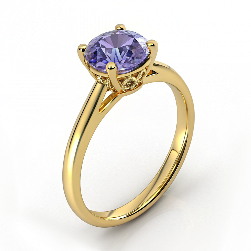 Кольца золотые с натуральными камнями