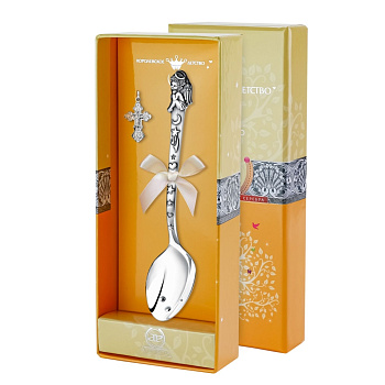 Набор 1403НБ05806 &quot;Крестильный DODO Ангел&quot; с черн. (ложка+крес