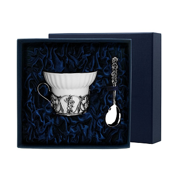 Набор 691НБ03806 чаш/чайн &quot;Ангел&quot;+лож (2пр) +футляр