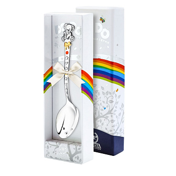 Ложка 1183ЛЖ05808 детская DODO &quot;Мишка с бантом&quot; ч/п с эмалью +